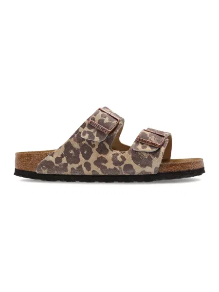 Klapki Birkenstock skórzane beżowe