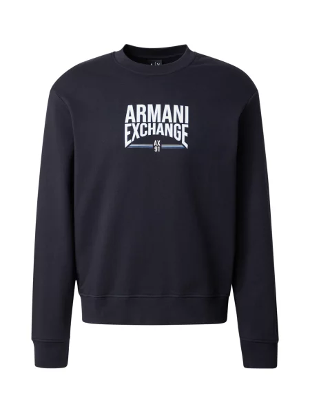 ARMANI EXCHANGE Mikina marine modrá / nebeská modř bílá