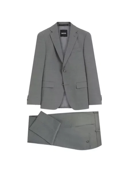 Costum Boss cu rever gri