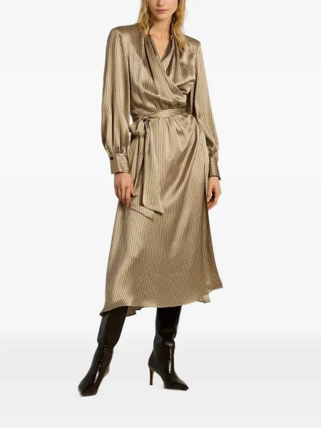 Cu centură rochie midi Kiton cu imprimeu geometric