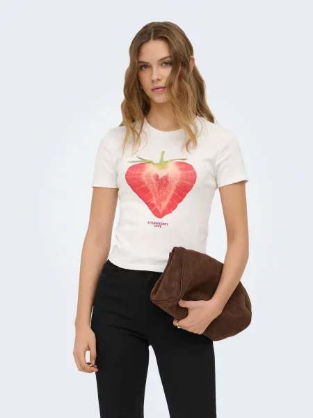 ONLY Tricou verde / roșu alb