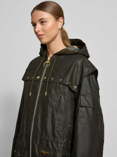 Krój regular fit Kurtka funkcyjna z czystej woskowana Barbour oliwkowa