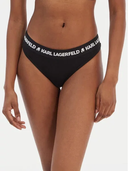 Karl Lagerfeld Tanga gaćice / bijela crna