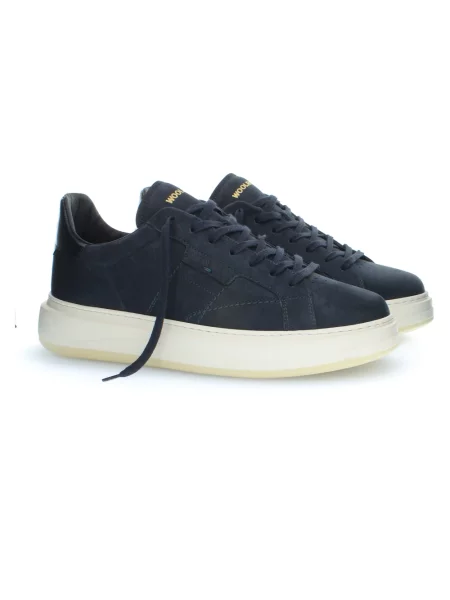 Sneakersy Woolrich skórzane niebieskie