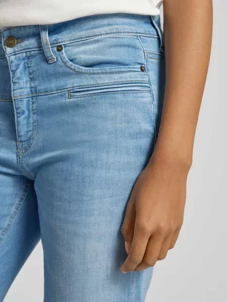 Jeansy o kroju regular fit z lamowanymi model ‘PEARLIE’ Cambio niebieskie