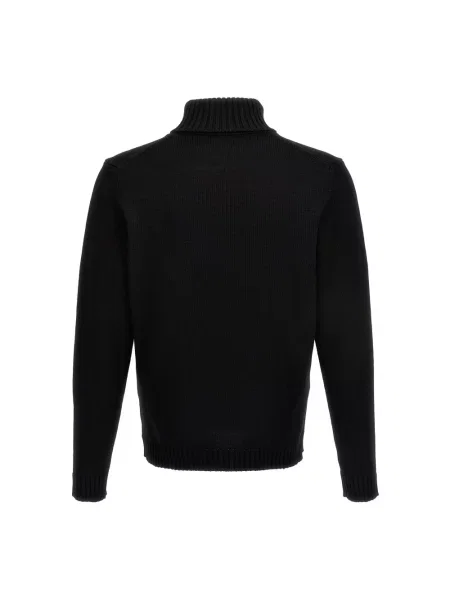 Sweter z golfem Zanone wełniany do golfa czarny