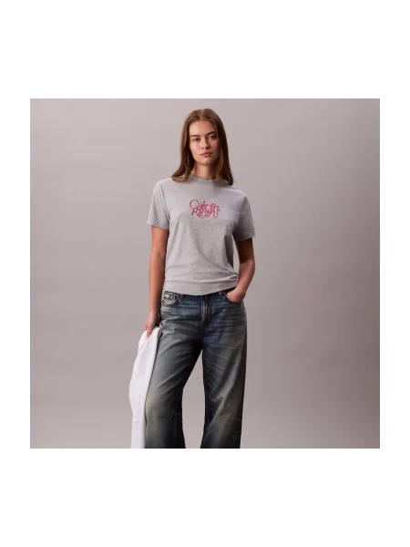 Calvin Klein Jeans Tričko svetlosivá / ružová sivá