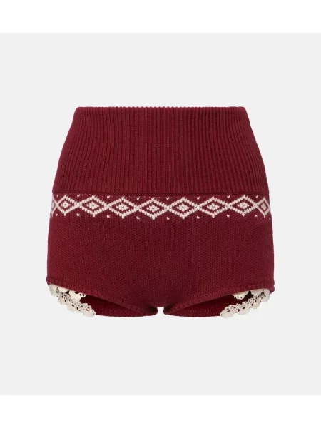 Pantaloni scurți Magda Butrym de lână bordo