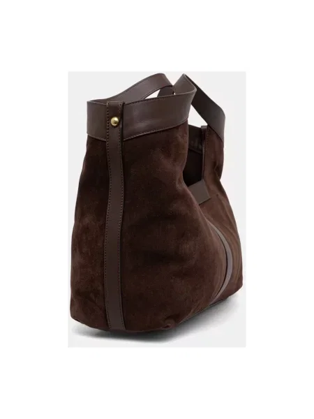 Twinset torebka shopper zamszowa brązowa