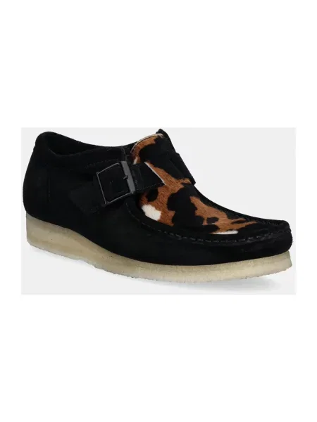 Półbuty Clarks zamszowe czarne