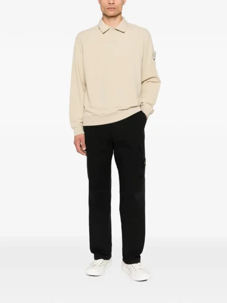 Lung tricou polo Stone Island cu strasuri