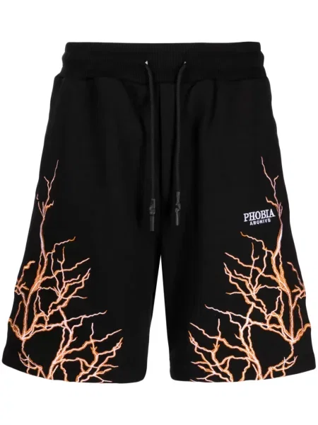 Pantaloni scurți Phobia cu broderie negru