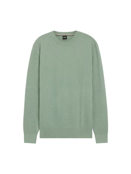 Dzianinowy sweter Boss zielony