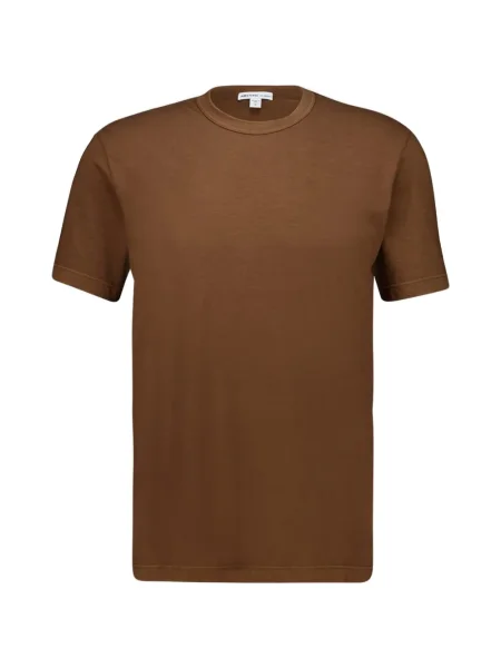 Tricou James Perse cu decolteu rotund scurt maro