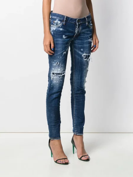 Blugi Dsquared2 zdrențuiți albastru