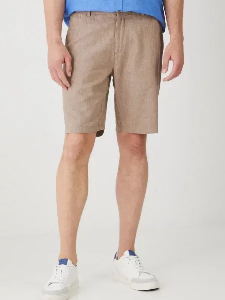 Льняные меланжевые шорты Medicine бежевые
