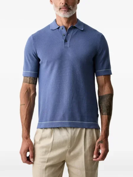 Scurt tricou polo Hackett London tricotate albastru