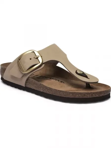 Șlapi Birkenstock din piele maro
