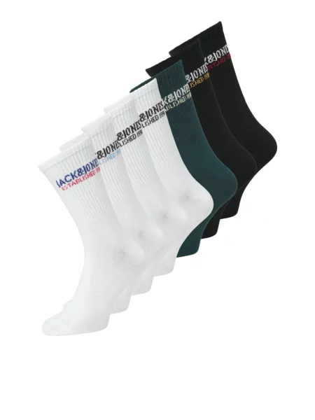 Jack & Jones Junior Șosete JACMINTER verde închis / negru alb