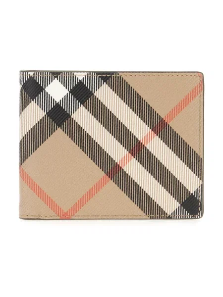 Portfel Burberry z nadrukiem skórzany beżowy