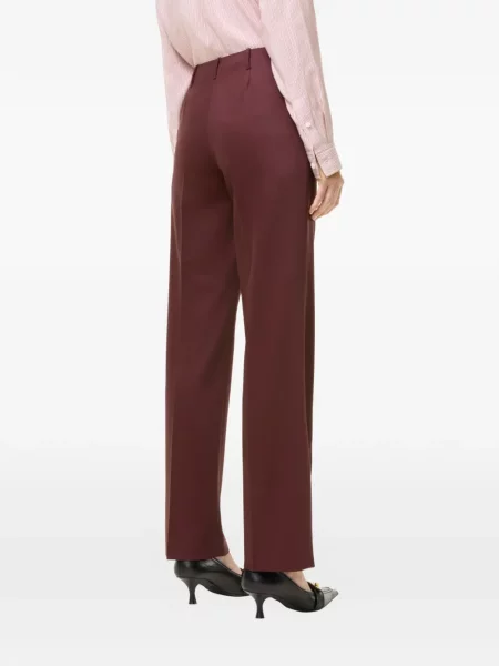 Pantaloni Burberry de lână roșu