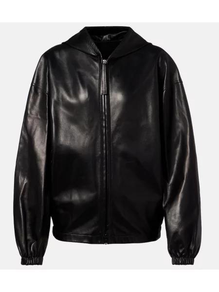 Geanta de piele Phoebe Philo cu glugă negru