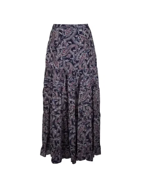Fusta maxi Veronica Beard cu imagine cu model paisley albastru