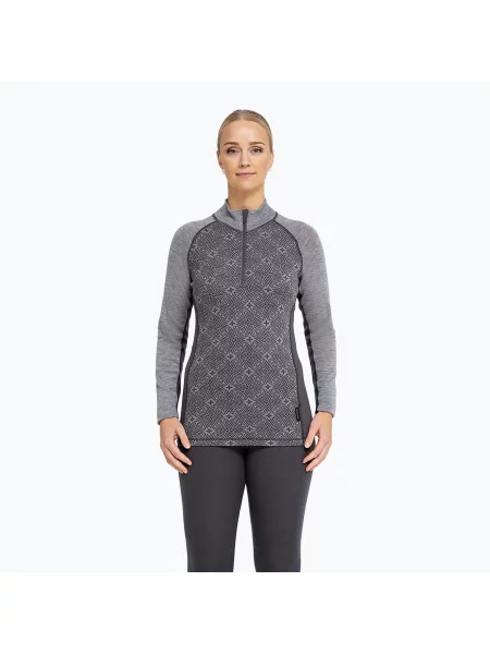 Bluză termoactivă pentru femei Dovre Wool Organic Half Zip grey gri
