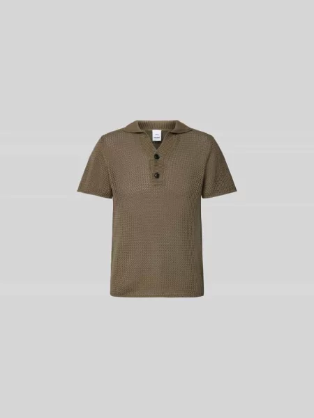 Koszulka polo w dzianinowej optyce w kroju slim fit Won Hundred