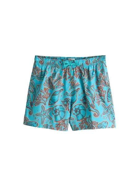 Next Șorturi de baie maro închis / petrol / portocaliu deschis verde