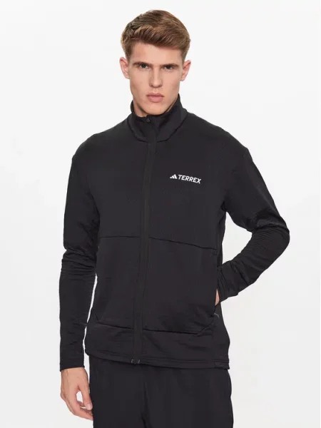 Pulover Adidas iz flisa črna