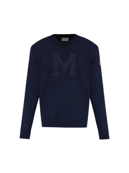 Sweter Moncler z logo niebieski