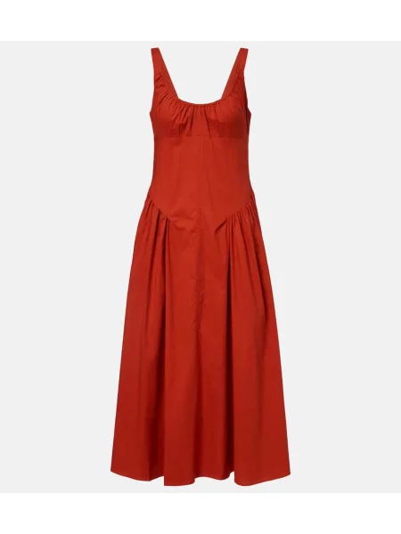 Rochie midi Faithfull până la genunchi de costum portocaliu