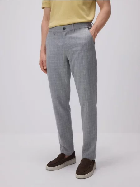 Reserved Штани-чиноси slim із додаванням середньо-сірий сірі