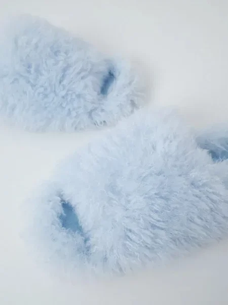 Women'secret капці MMM FUR SLPRS BLUE сині
