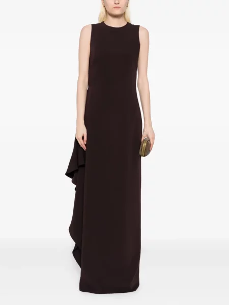 Rochie Amsale din crep de costum maro