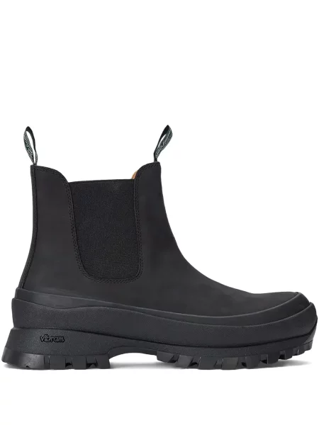 Dzianinowe haftowane sneakersy Polo Ralph Lauren garniturowe niebieskie