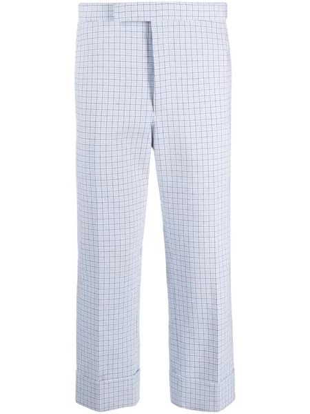 Pantaloni Thom Browne în carouri alb