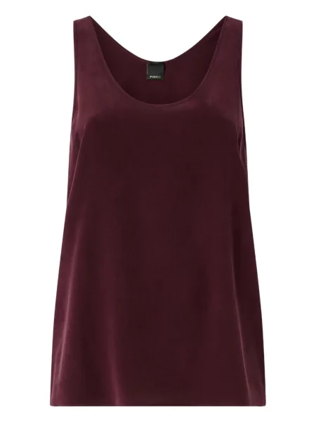 Top Pinko de mătase cu decolteu în V roșu