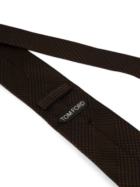 Cravată Tom Ford de mătase cu model pepito maro