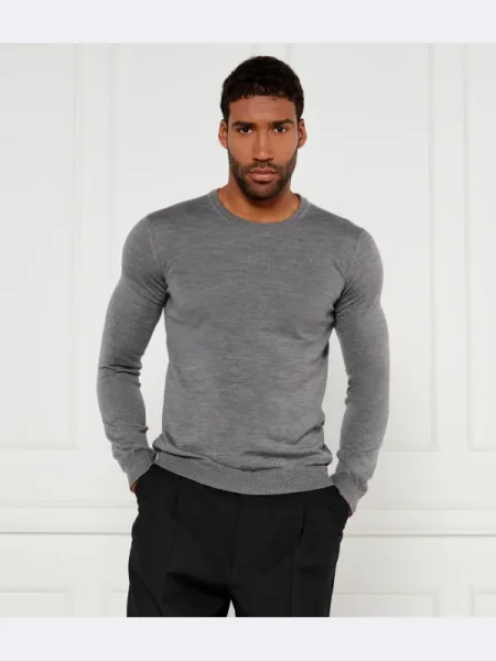 HUGO De lână pulover San | Regular Fit gri