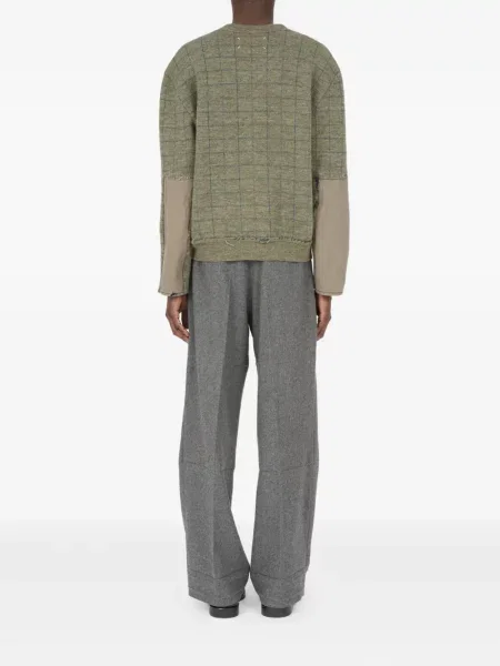 Pulover Maison Margiela de lână cu decolteu în V verde