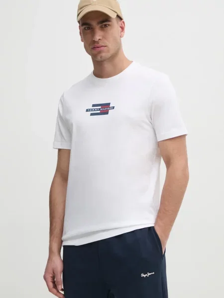 Тениска Tommy Hilfiger с принт бяло