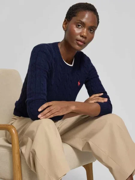 Sweter w kroju regular fit z mieszanki wełny i kaszmiru JULIANNA' Polo Ralph Lauren niebieski