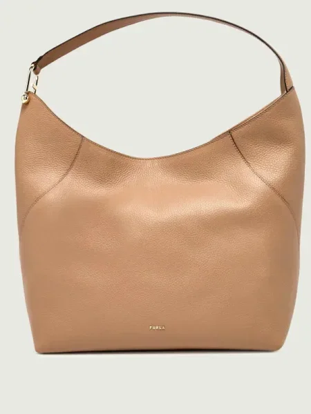 Geantă shopper Furla din piele bej