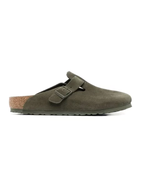 Klapki Birkenstock zamszowe zielone