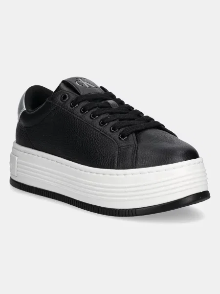 Calvin Klein Jeans sneakersy skórzane BOLD FLATF LOW MIX OHB czarny