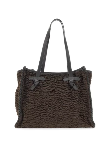Geantă shopper Marcella Club cu imprimeu animal print maro