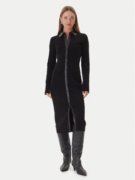 Patrizia Pepe Pletena obleka črna