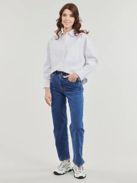 Džínsy s rovným strihom Levi's orezané modrá